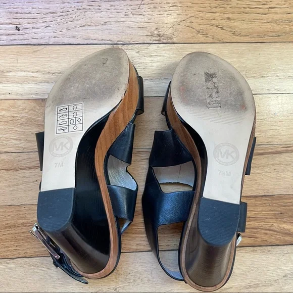 Michael Kors Carla Platform Wedge Sandals **PLEASE READ DESCRIPTION** L7.5/R7 - Picture 8 of 10